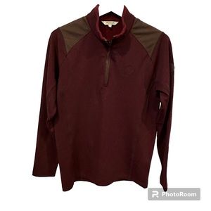 Beanpole outdoor 1/4 zip up sweatshirt burgundy red size (95) Small
